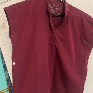 Figs Burgundy Scrub Top